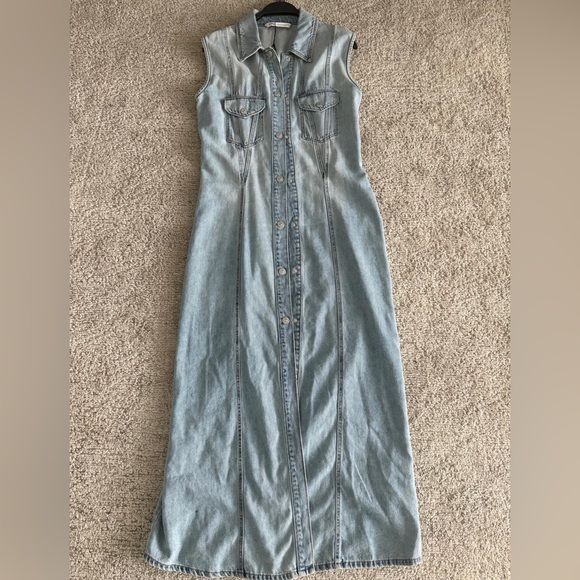Zara Light Blue Denim Dress - Picture 1 of 3